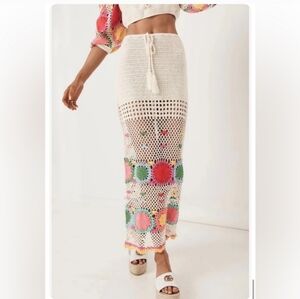 Spell Let The Sunshine In Crochet Skirt NWT M